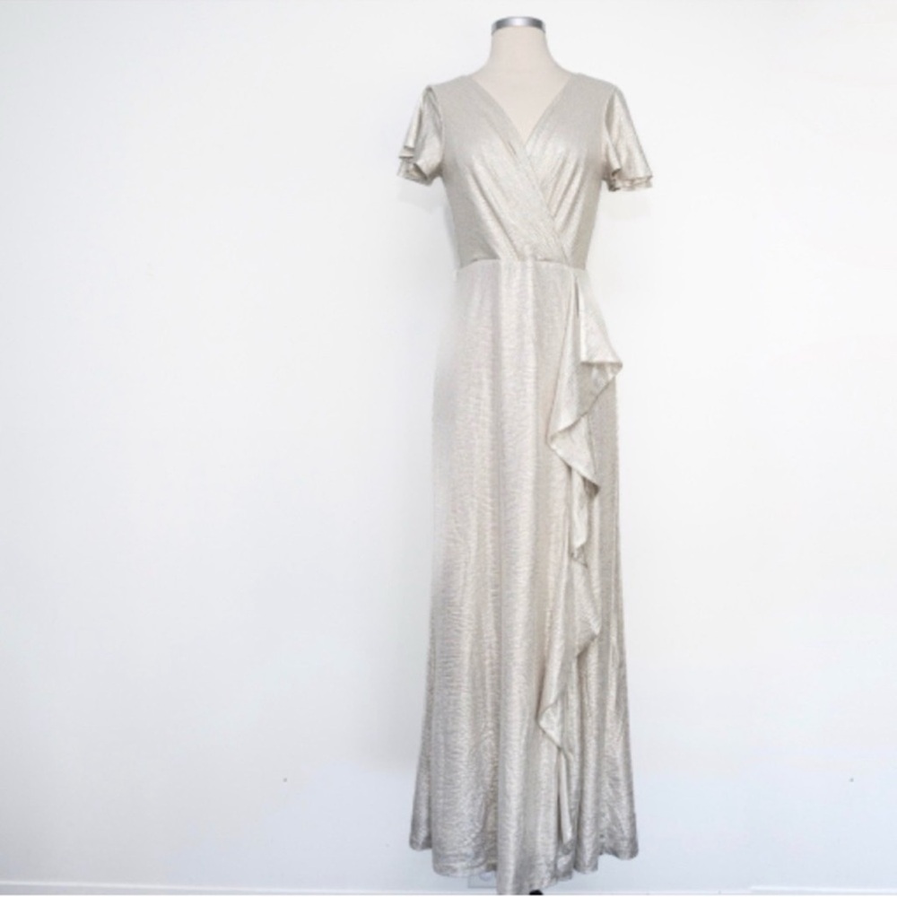 ❌SOLD ❌Ralph Lauren Gold Shimmer Maxi Dress | Size S - Picture 12 of 14